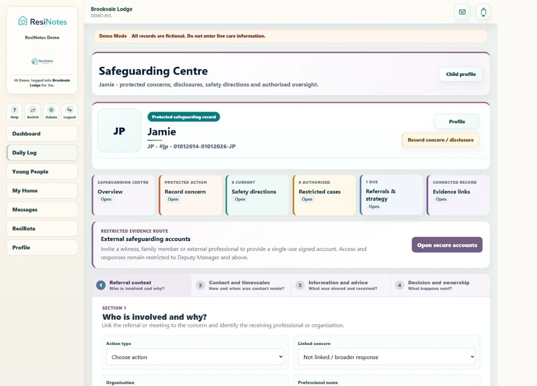 ResiNotes demo: Make the professional response traceable.