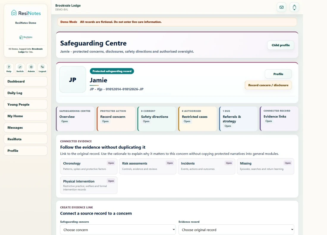 ResiNotes demo: Keep the evidence connected to its source.