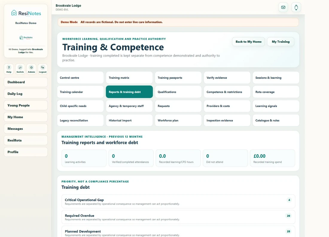 ResiNotes demo: Prioritise the gap, not just the expiry date.