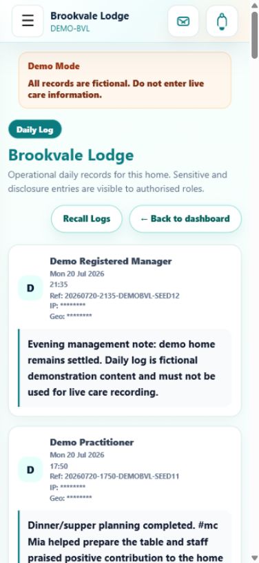ResiNotes in the Android app